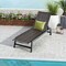 Mix Brown PE Rattan Chaise Lounge 5-Position Adjustable Outdoor Recliner 400lbs